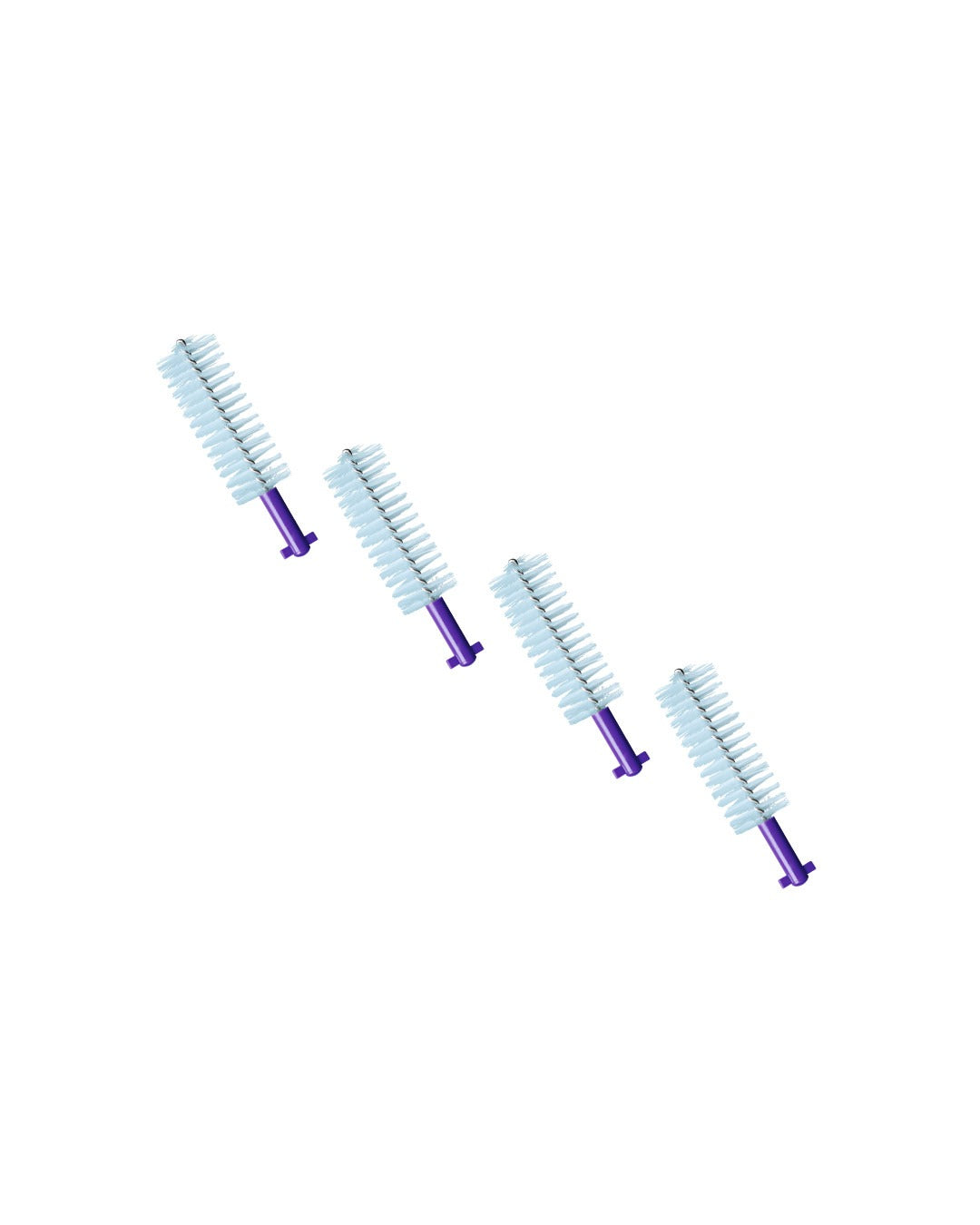 Four Curaprox CPS 408 perio interdental brushes laid out