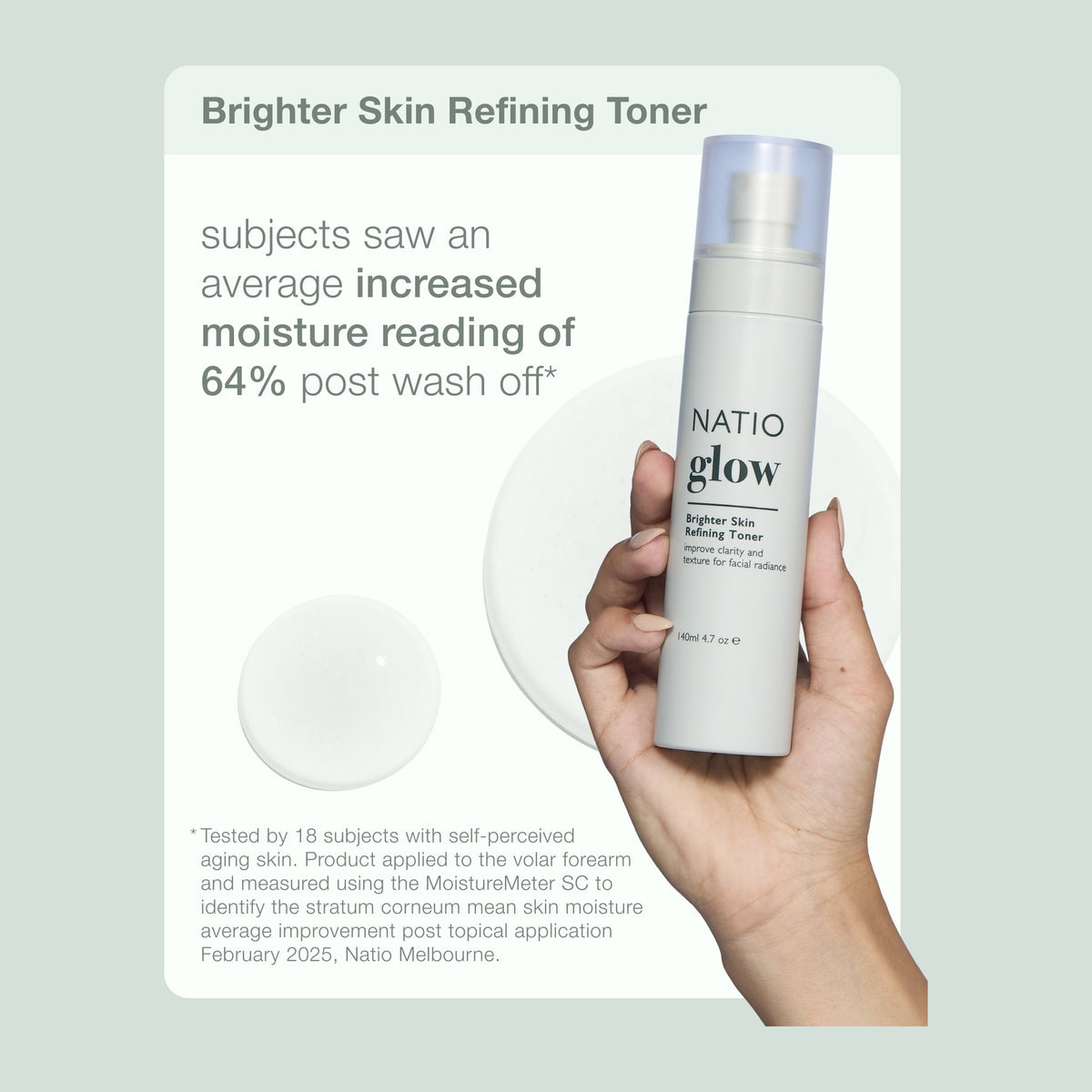 Information card for Natio Glow Brighter Skin Refining Toner
