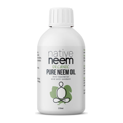 Native Neem Organic Pure Neem Oil 250ml bottle, front of pack