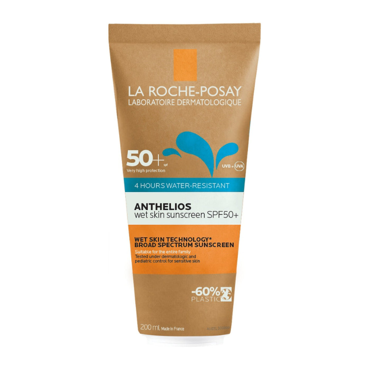 La Roche-Posay Anthelios Wet Skin Sunscreen SPF50+ 200ml pack shot