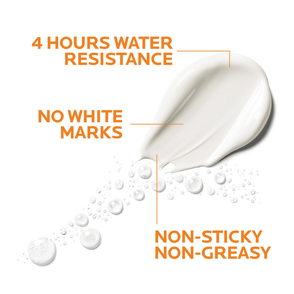 Anthelios Wet Skin Sunscreen SPF50+ 200ml shown with usage information
