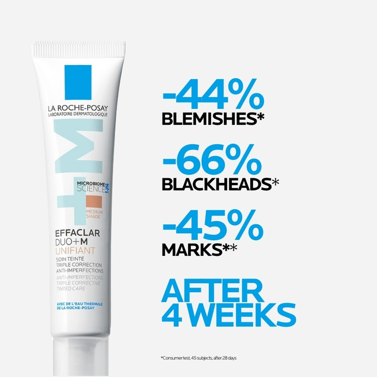 Effaclar Duo+M Unifiant Tinted Moisturiser Medium 40ml shown with usage information