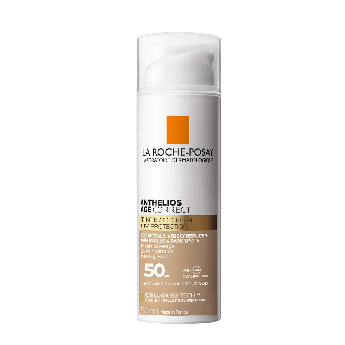 La Roche-Posay Anthelios Age Correct Tinted CC Cream SPF50 50ml pack shot