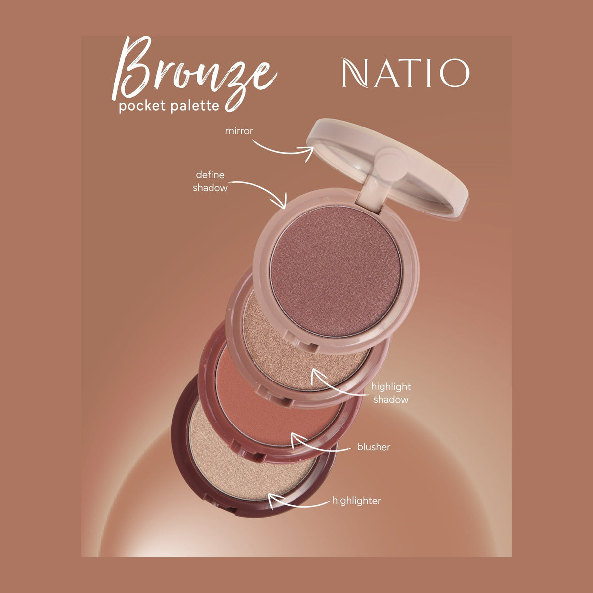 Natio Pocket Palette Bronze 12g styled in a set photograph