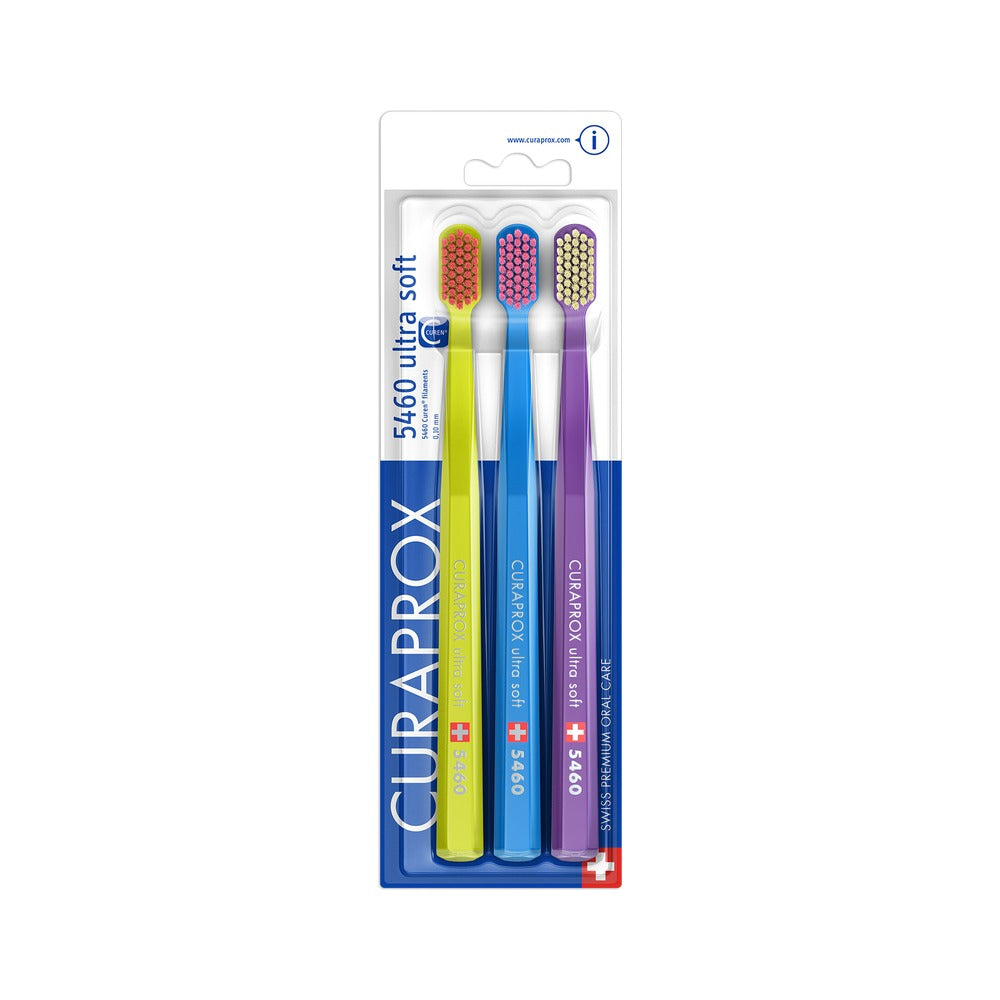 Curaprox CS 5460 ultra soft toothbrush triple pack in its blister