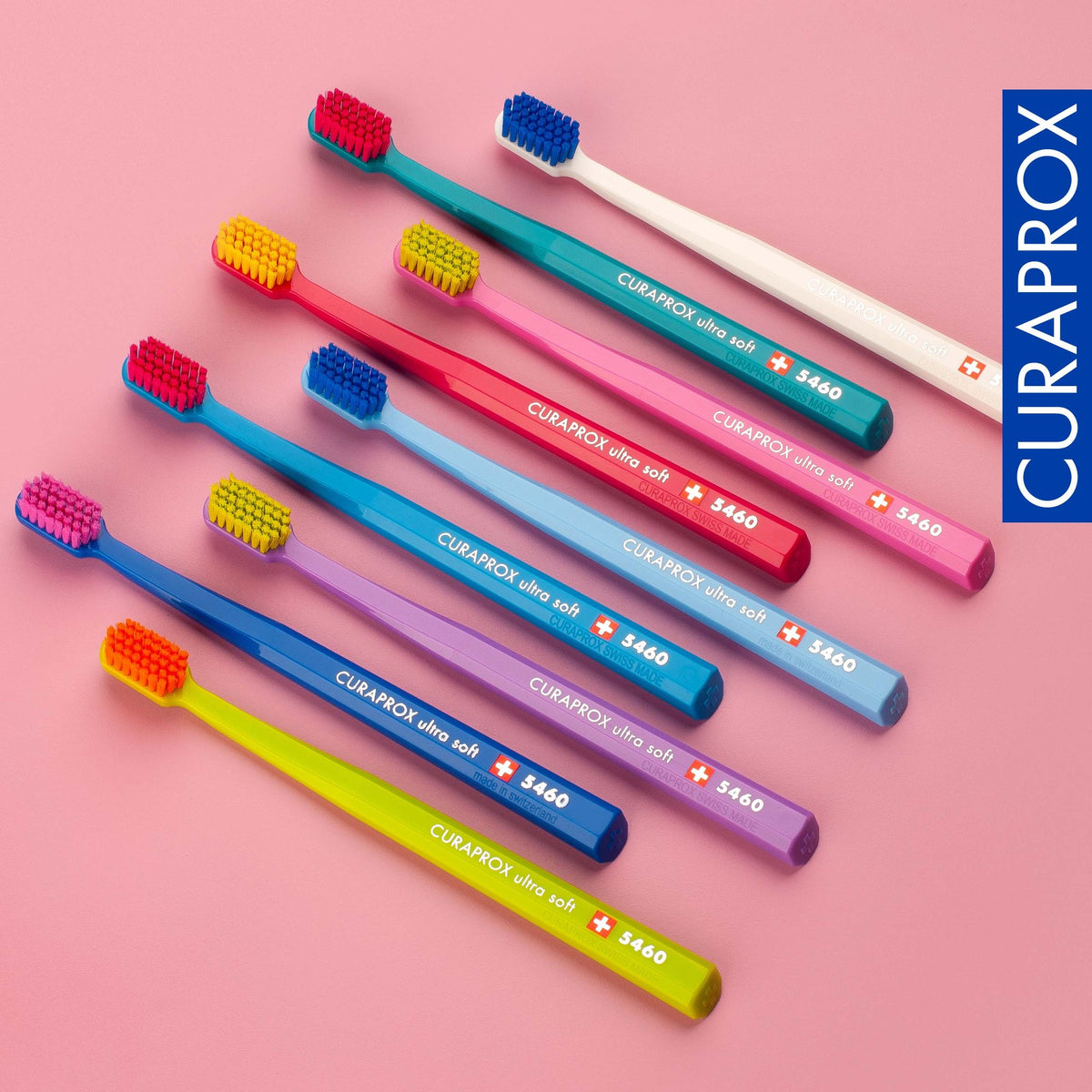 Curaprox CS 5460 toothbrushes in the assorted colour range
