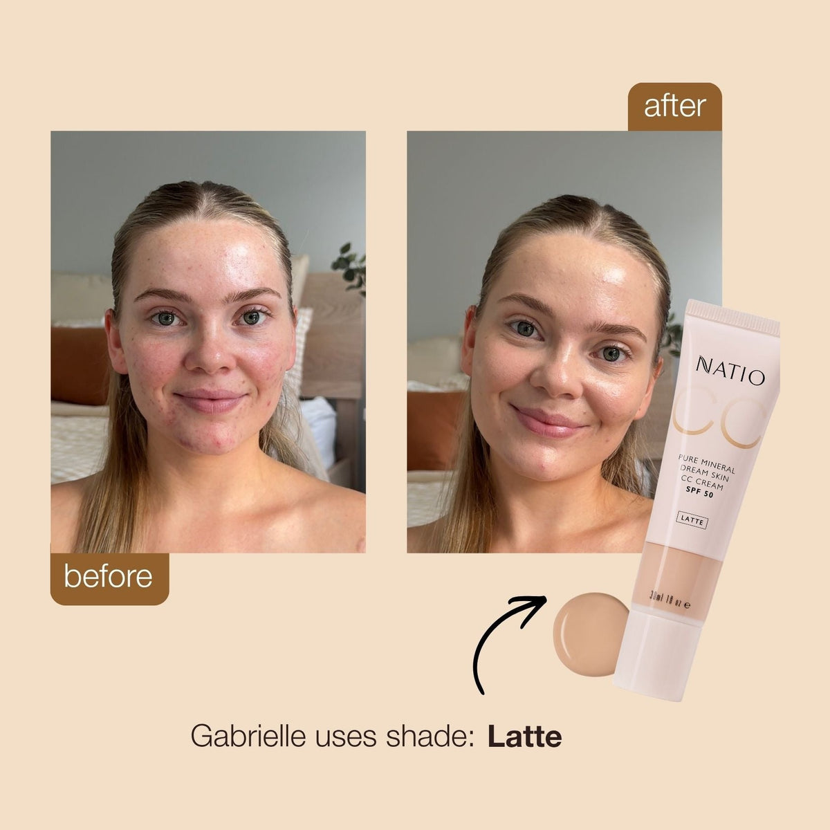 Natio Pure Mineral Dream Skin CC Cream SPF 50 Latte