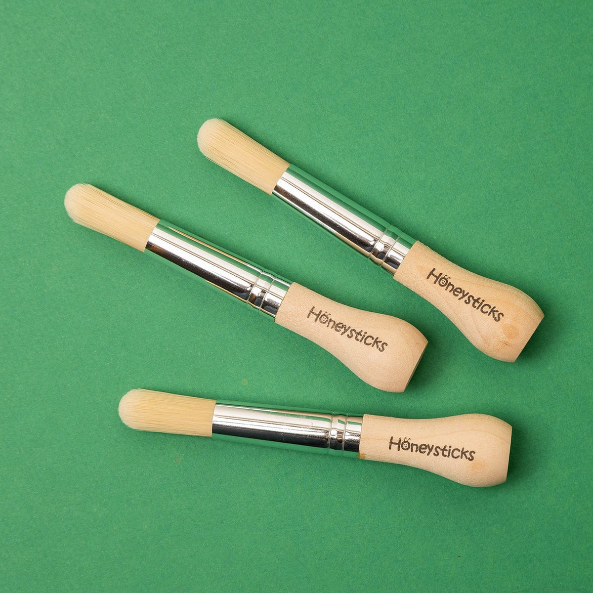 The three My First paintbrushes with bulb-shaped wooden handles