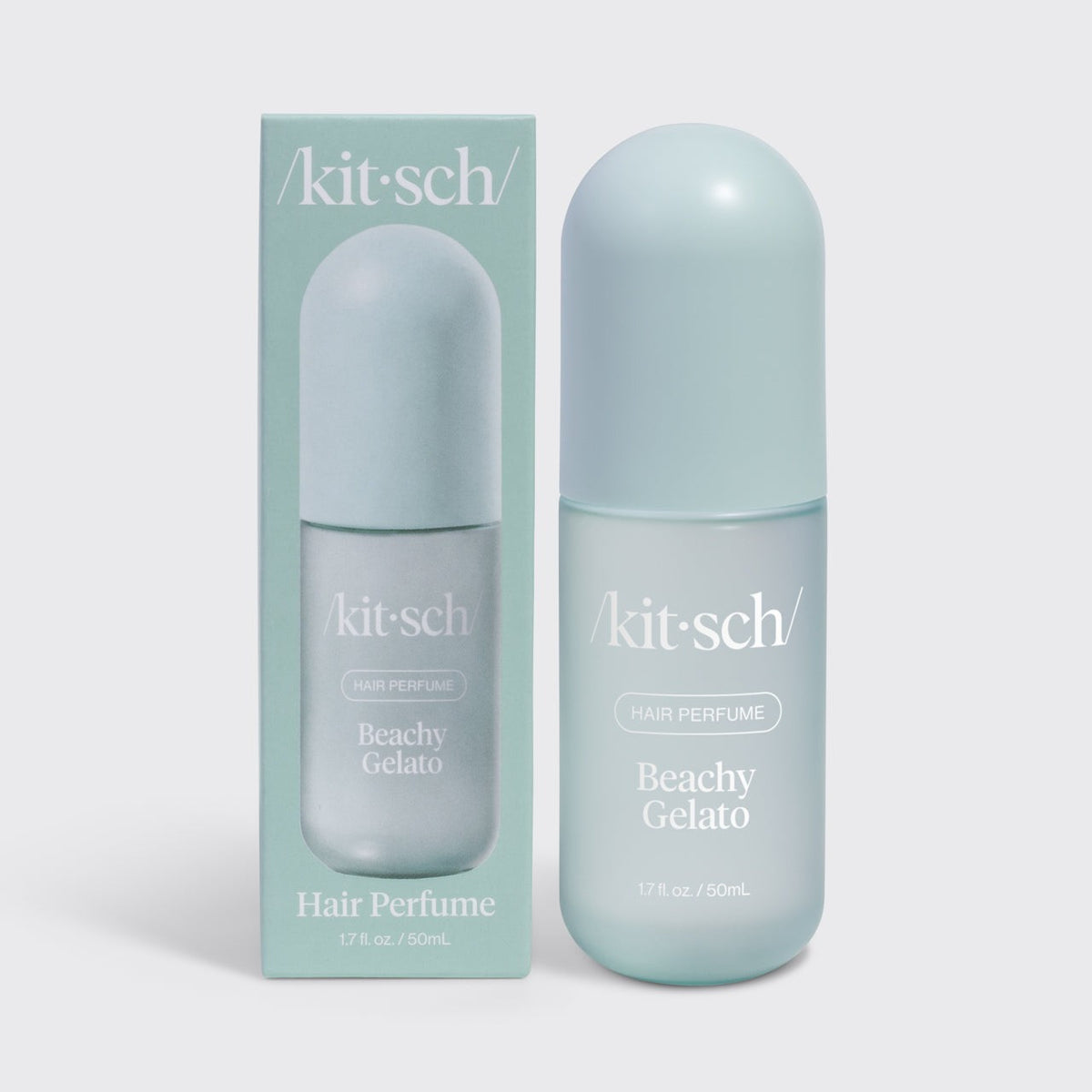 Kitsch Beachy Gelato hair and body perfume mist 50ml, bottle beside its carton