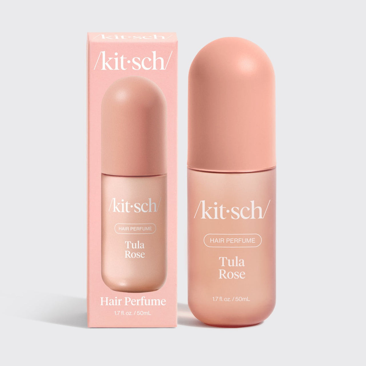 Kitsch Tula Rose hair and body perfume mist 50ml, bottle beside its carton