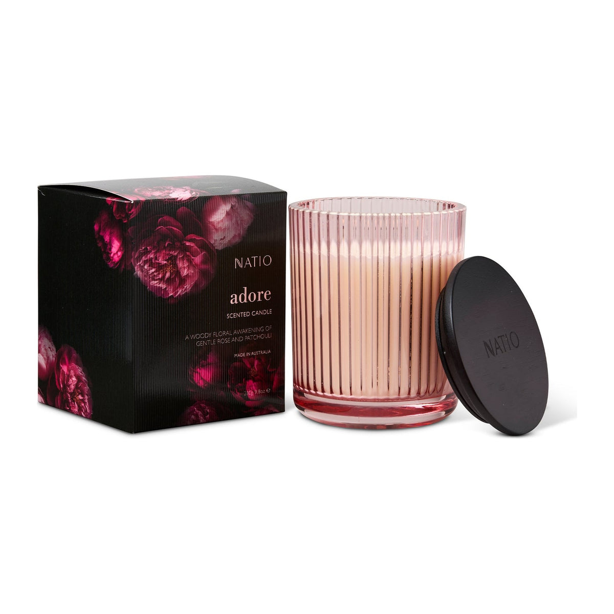 Adore Scented Candle 280g by Natio, front of pack