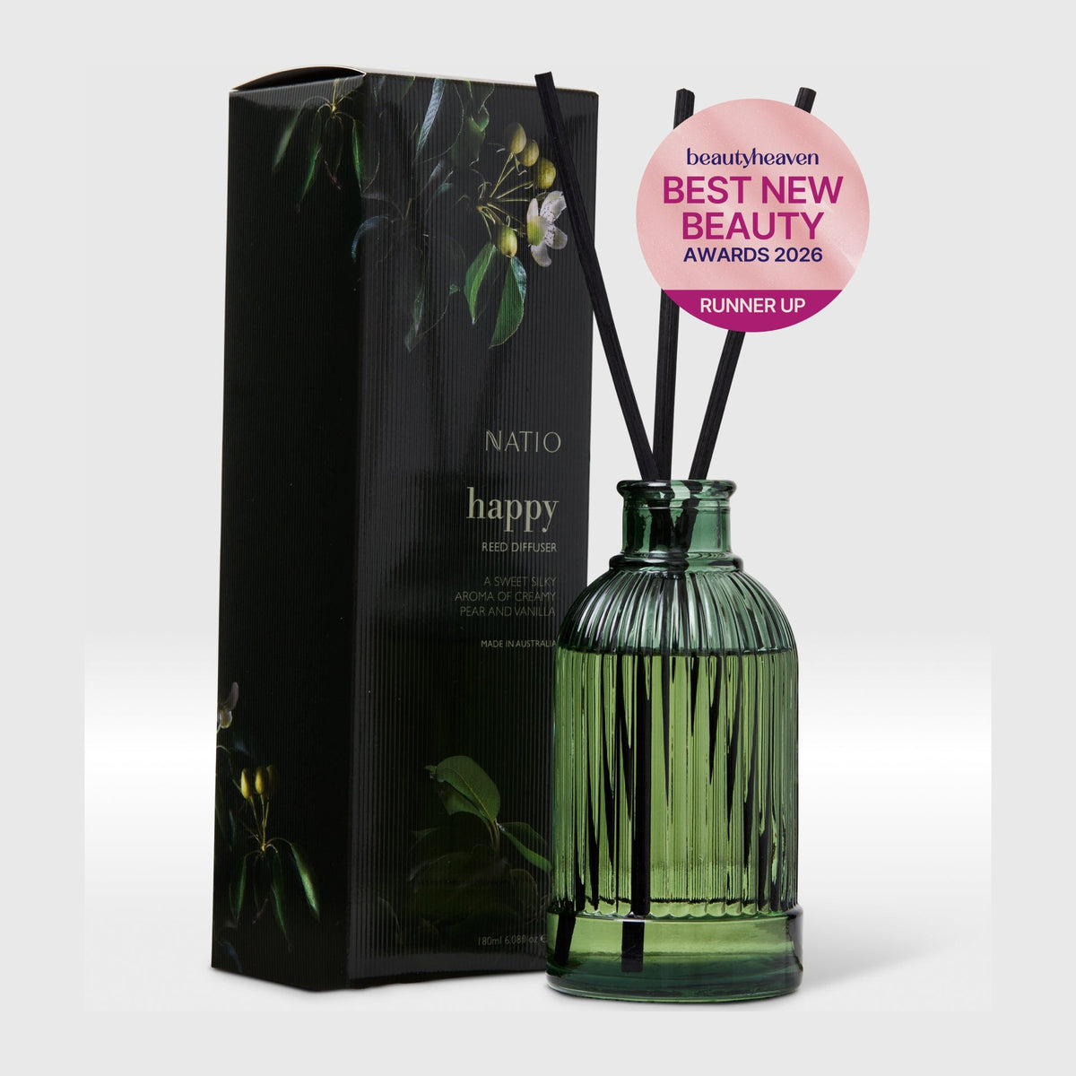Natio Happy Reed Diffuser 180g styled in a set photograph