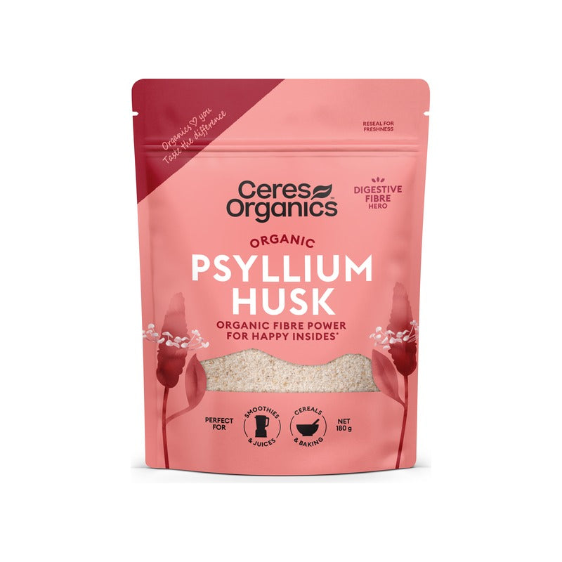 Ceres Organics Organic Psyllium Husks 180g, front of pack