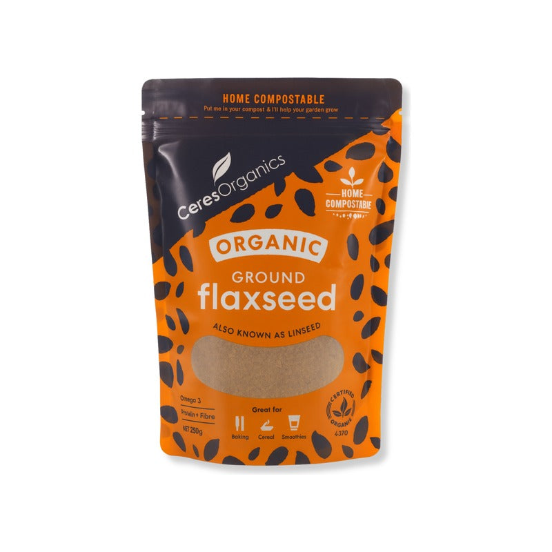 Ceres Organics Organic Ground Flaxseed 250g, front of pack