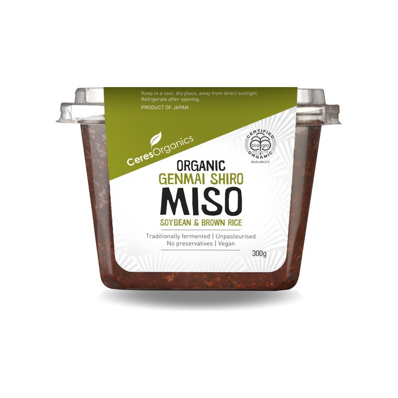 Ceres Organics Organic Brown Rice Unpasterised White Miso (Genmai Shiro) 300g, front of pack