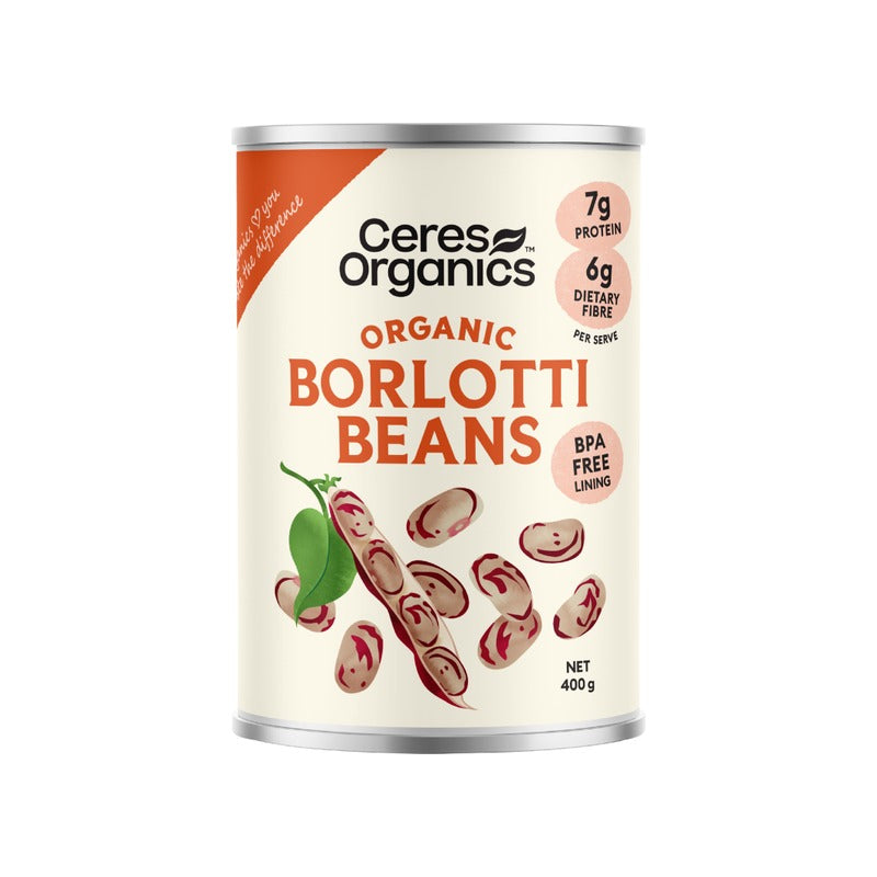 Ceres Organics Organic Borlotti Beans 400g, front of pack