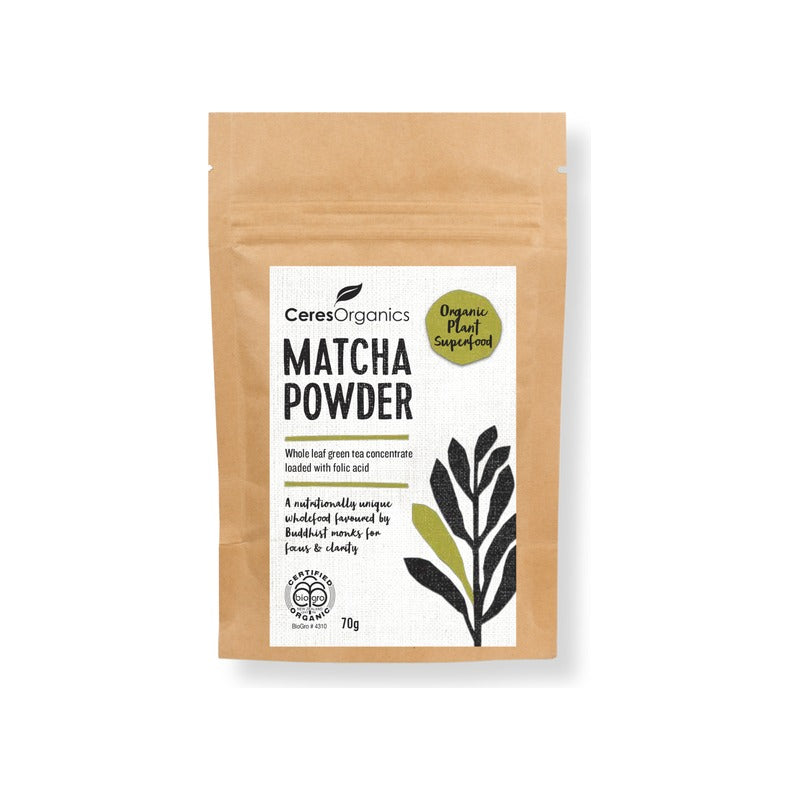 Ceres Organics Organic Matcha Powder 70g, front of pack