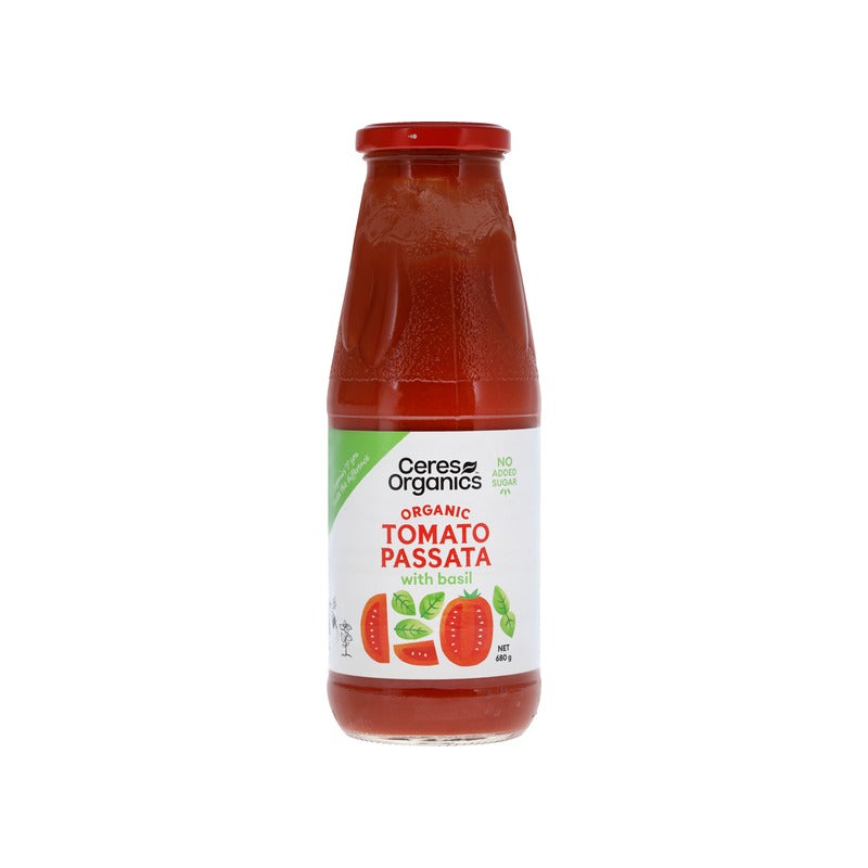 Ceres Organics Organic Tomato & Basil Passata 680g, front of pack