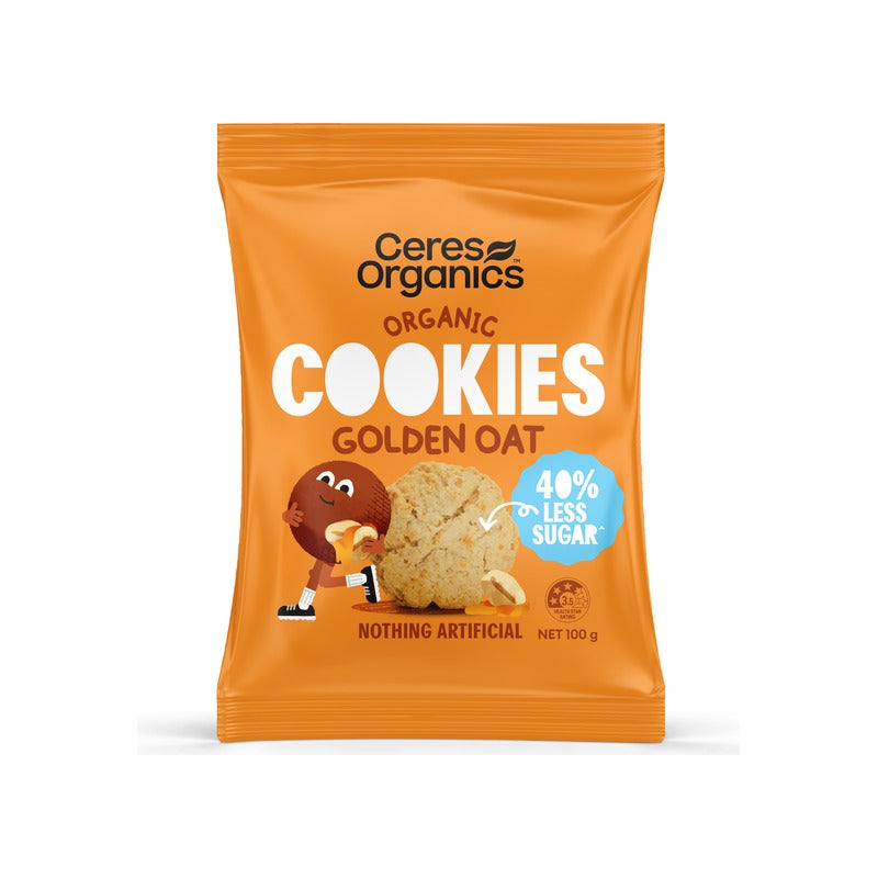 Ceres Organics Organic Cookies, Golden Oat 100g, front of pack
