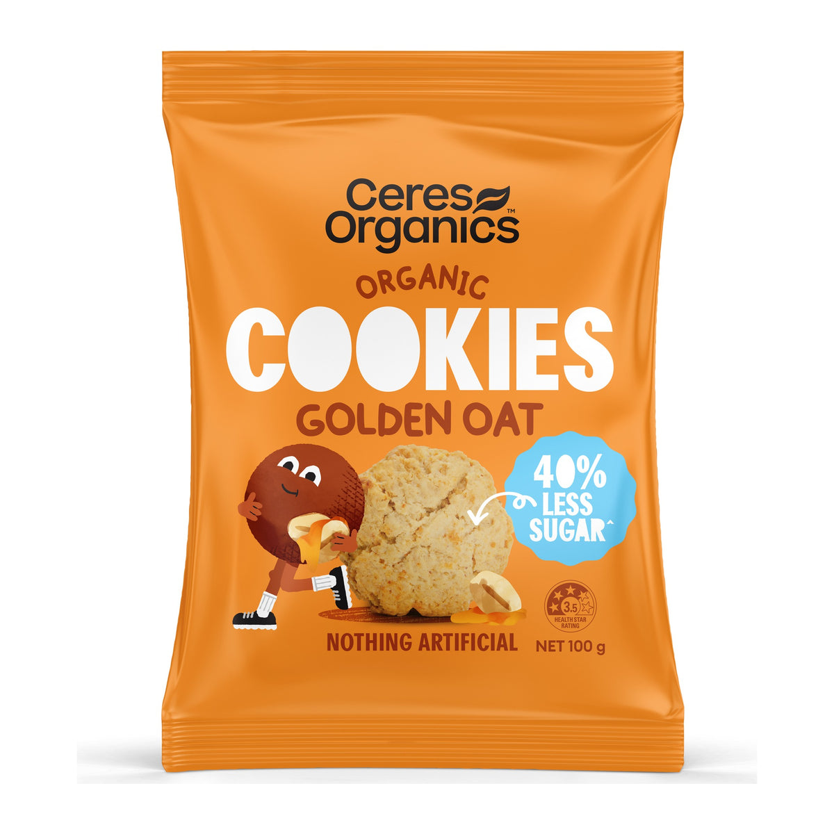 Organic Cookies Golden Oat 100g, front of pack