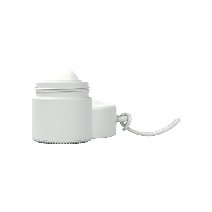 Solmates Ghost Gum Grey, open, showing the roll-on ball and lid