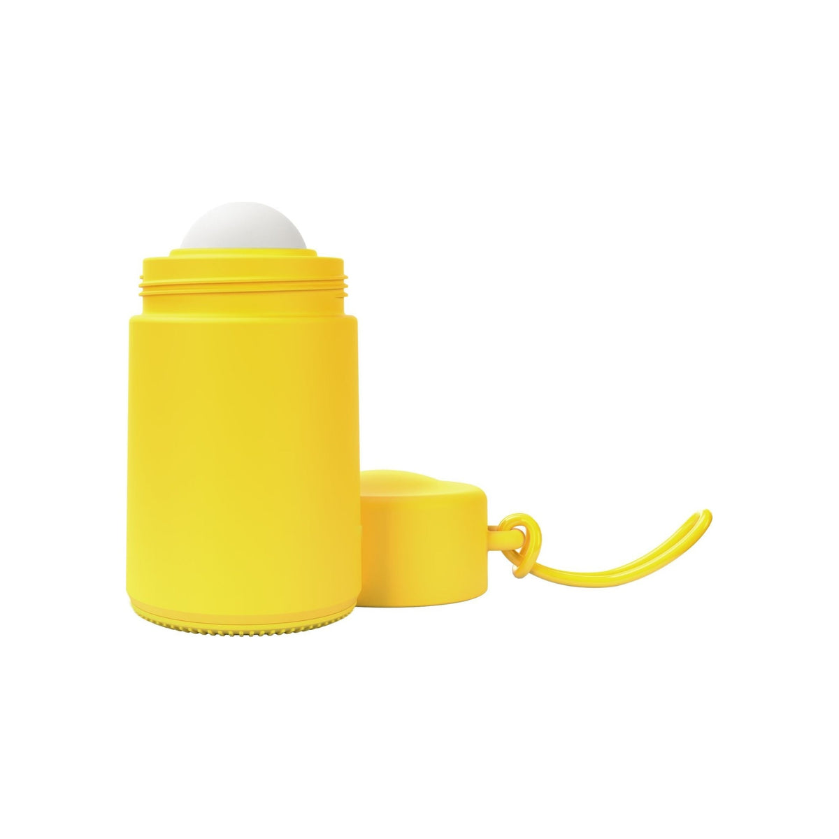 Solmates Sunshine Yellow, open, showing the roll-on ball and lid