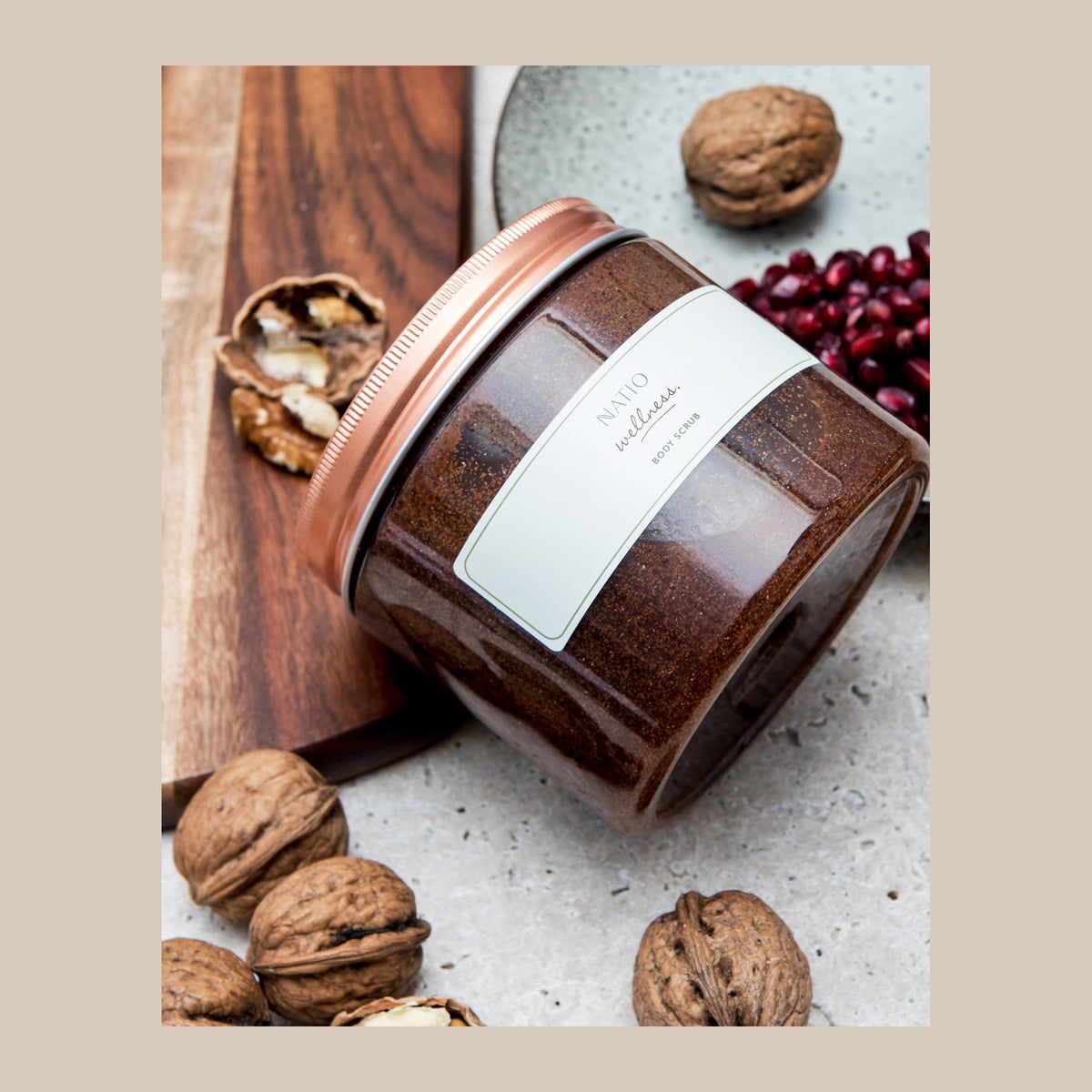Natio Wellness Body Scrub styled in a set photograph