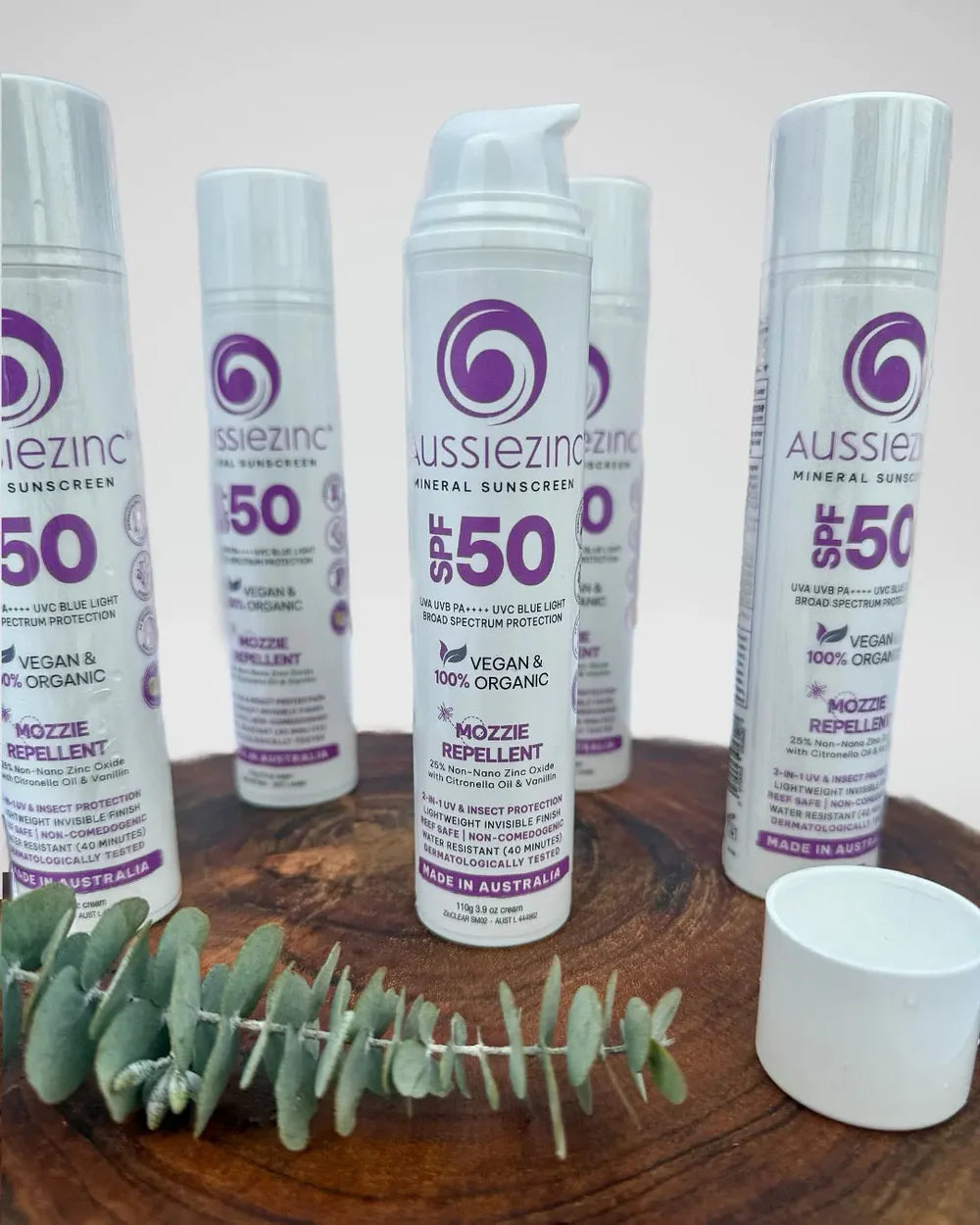2 in 1 Mozzie Repellent & SPF50+ Organic Mineral Zinc Sunscreen 110g-AussieZinc-Matakana Pharmacy