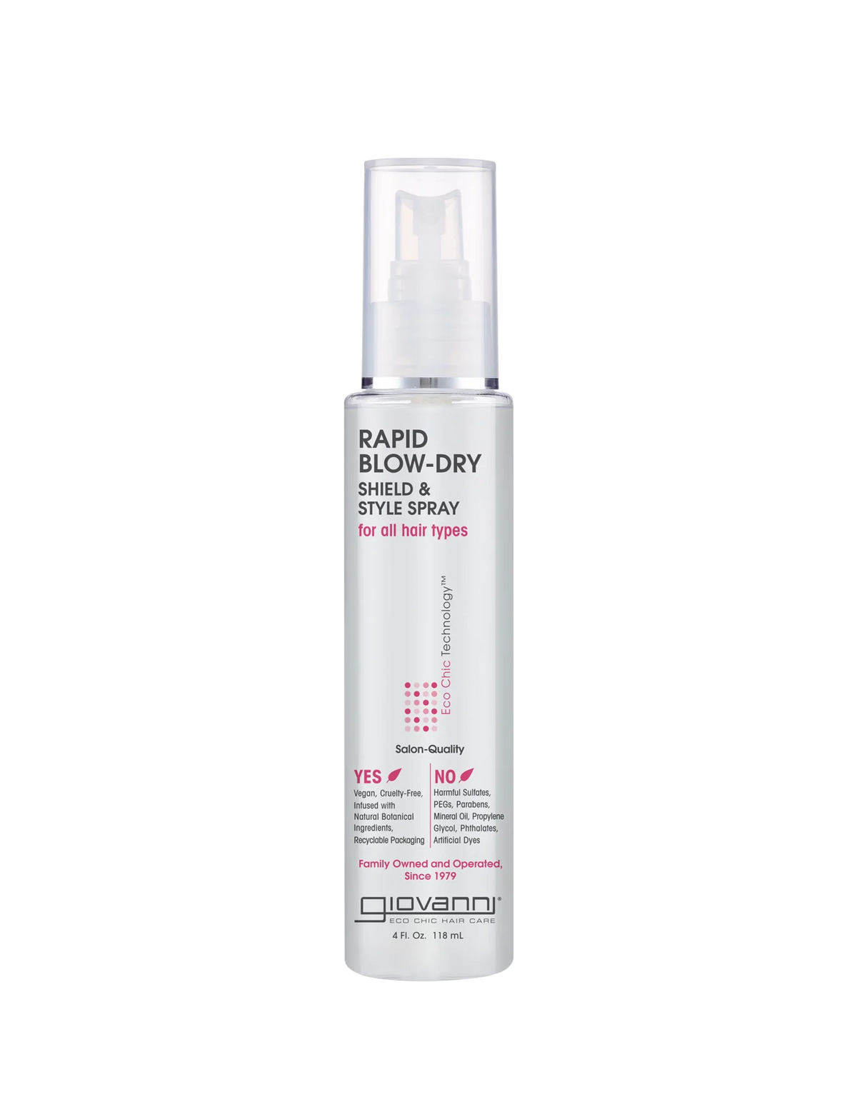 Rapid Blow Dry Shield & Style Spray 118ml-GIOVANNI-Matakana Pharmacy