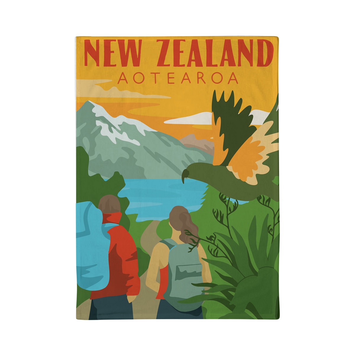 Tea Towel 51x70cm South Island Tramping