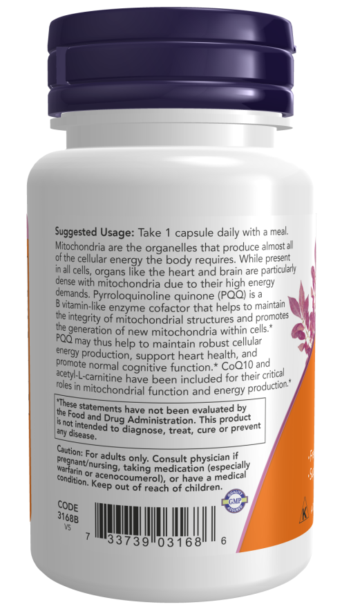 Image of PQQ Energy 30vcaps suggested usage