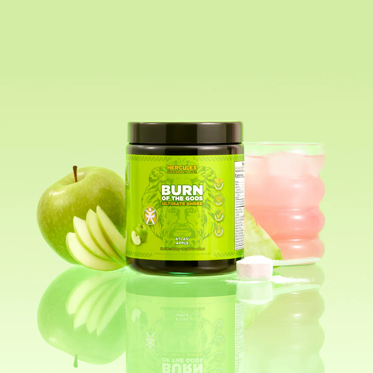 Burn of the Gods Fat Burner Apple 100g-Hercules-Matakana Pharmacy