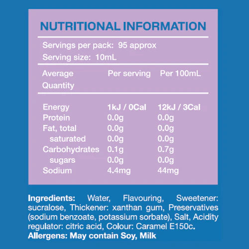 Zero Sugar Vanilla Syrup 950ml-Low Carb Emporium-Matakana Pharmacy