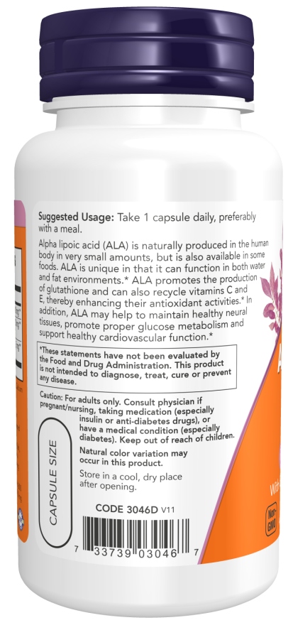 Image of Alpha Lipoic Acid - Extra Strength 600mg 60vcaps suggested usage