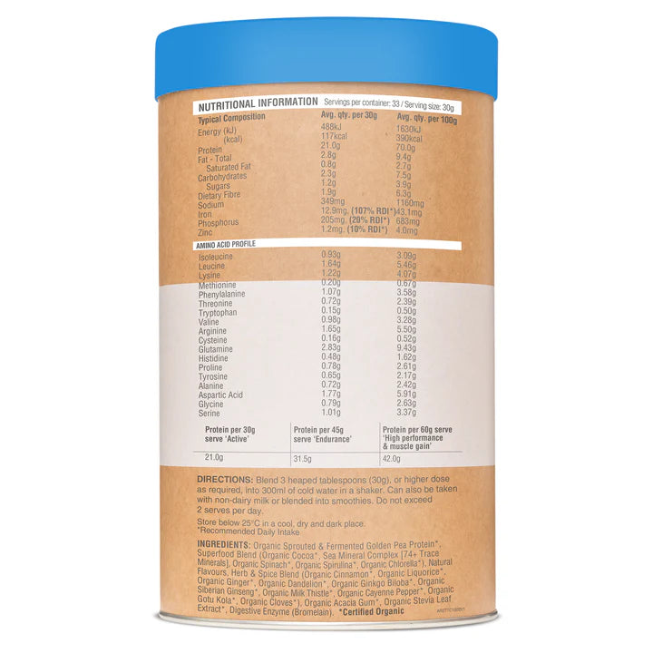 Image of Raw Protein Slim & Tone Triple Chocolate nutritional information