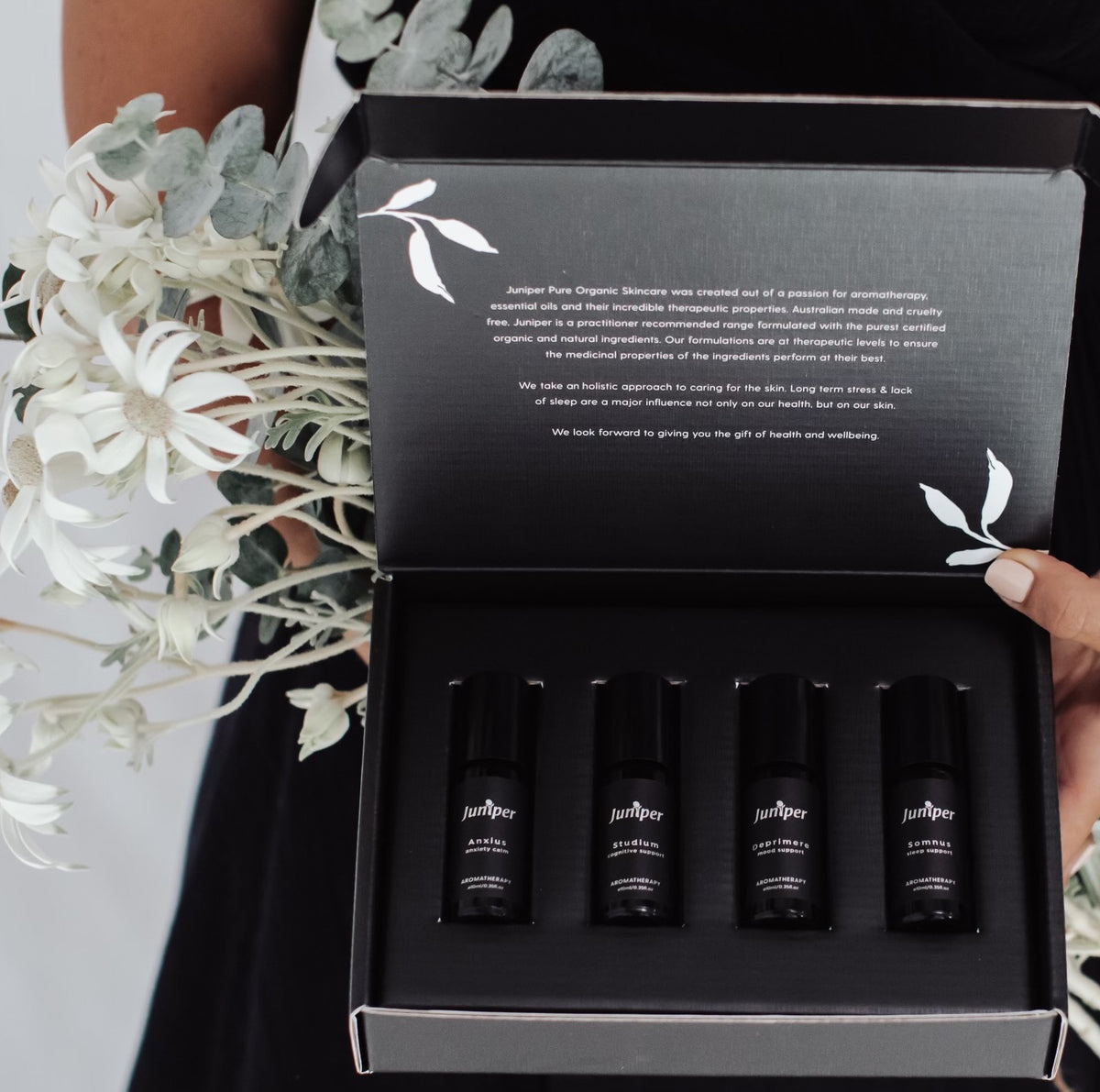Aromatherapy Cognitive Support + Wellbeing Collection 4x10ml-Juniper Organic Skincare-Matakana Pharmacy