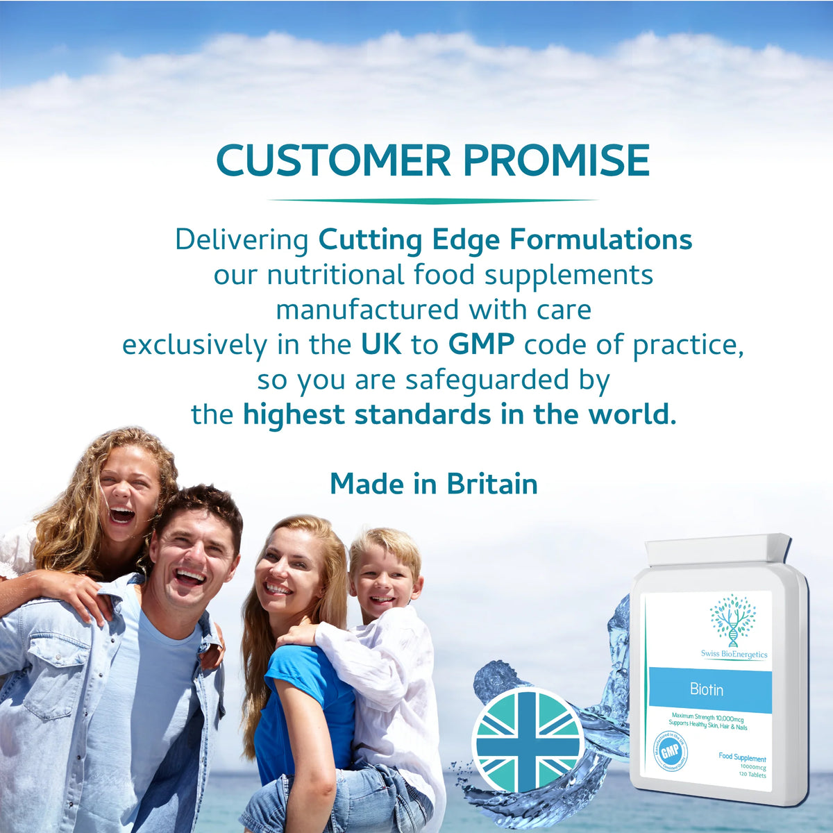 Biotin 10,000 mcg 120 Tablets-Swiss Bioenergetics-Matakana Pharmacy