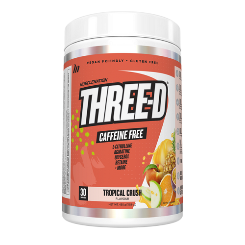 Three D Caffeine Free Pre Workout Tropical Crush 450g-MuscleNation-Matakana Pharmacy