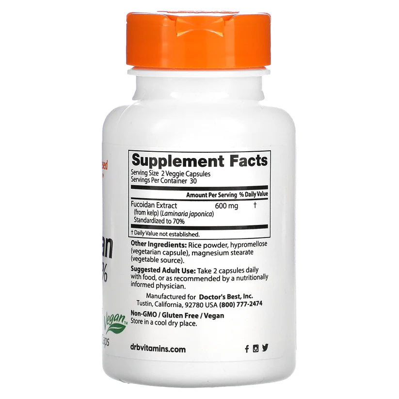 Image of Fucoidan 70% 60vcaps supplement facts