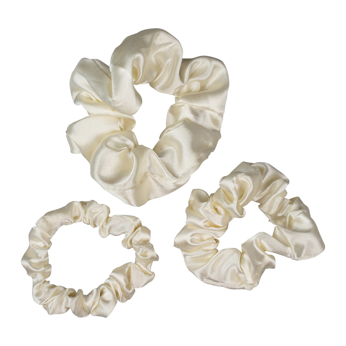 Elastic Scrunchy Satin Cr 3pk