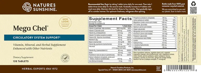 Mega Chelated 120 Tablets-Matakana Pharmacy