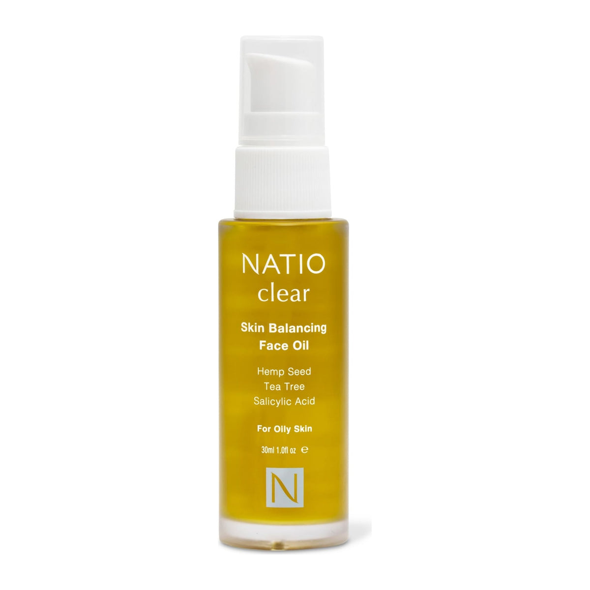 Clear Skin Balancing Face Oil 30ml by Natio, front of pack