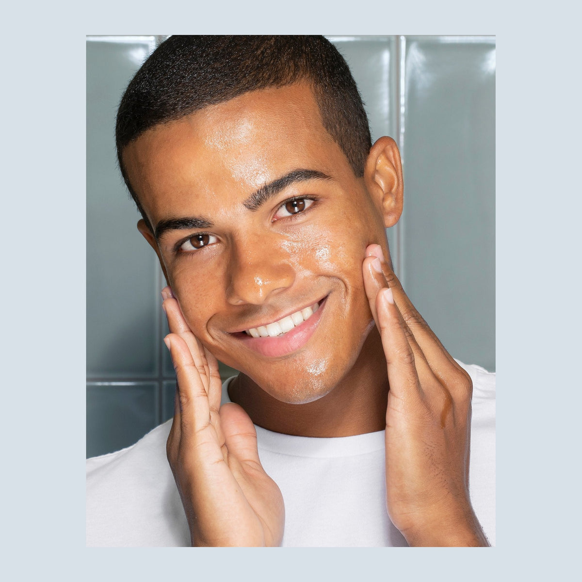 Natio Clear Skin Balancing Face Oil 30ml shown in use