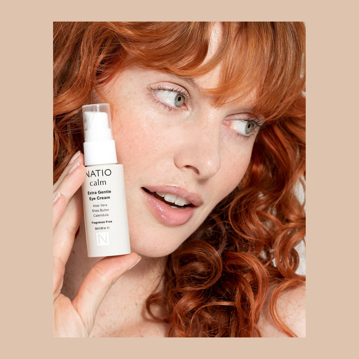 Natio Calm Extra Gentle Eye Cream 20ml shown in use