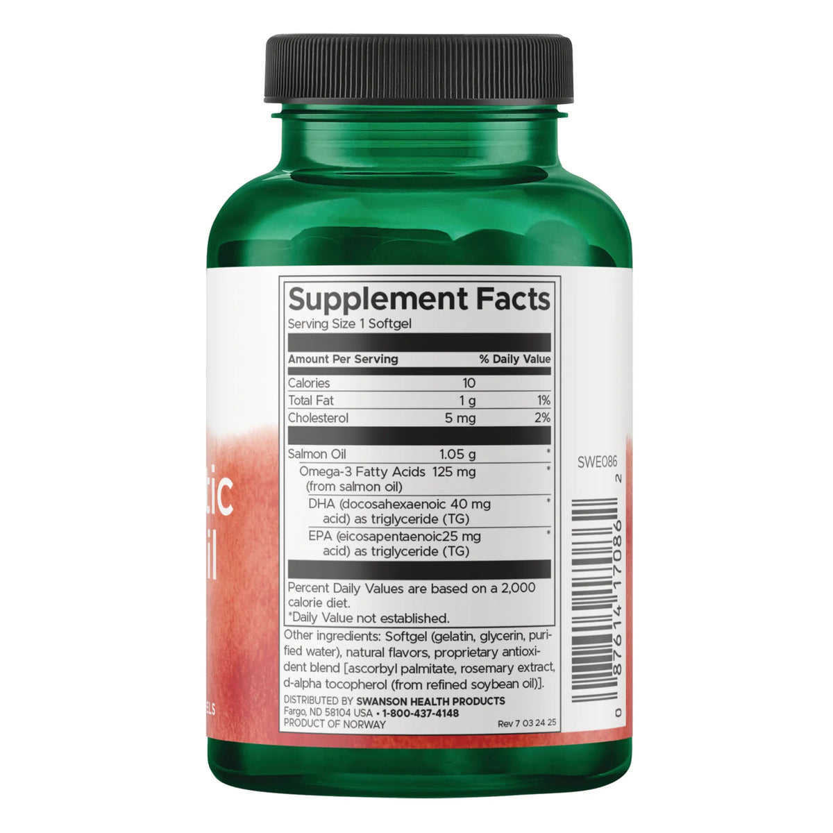 Pure Atlantic Salmon Oil 90 Capsules-Swanson-Matakana Pharmacy