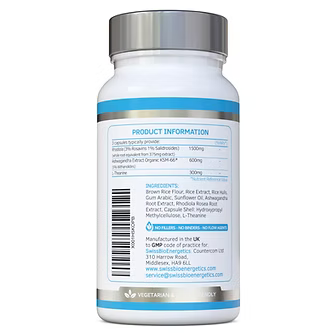 Rhodiola, Ashwagandha, L-Theanine Blend 90 Capsules-Swiss Bioenergetics-Matakana Pharmacy