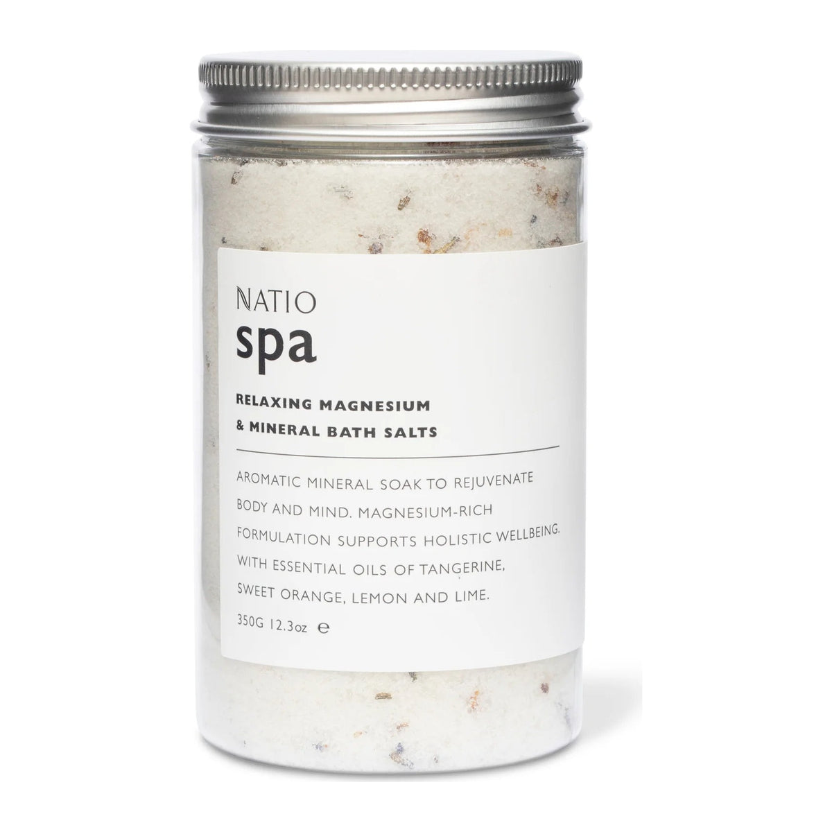 Relax. Mag&Min Bath Salts 350g by Natio, front of pack