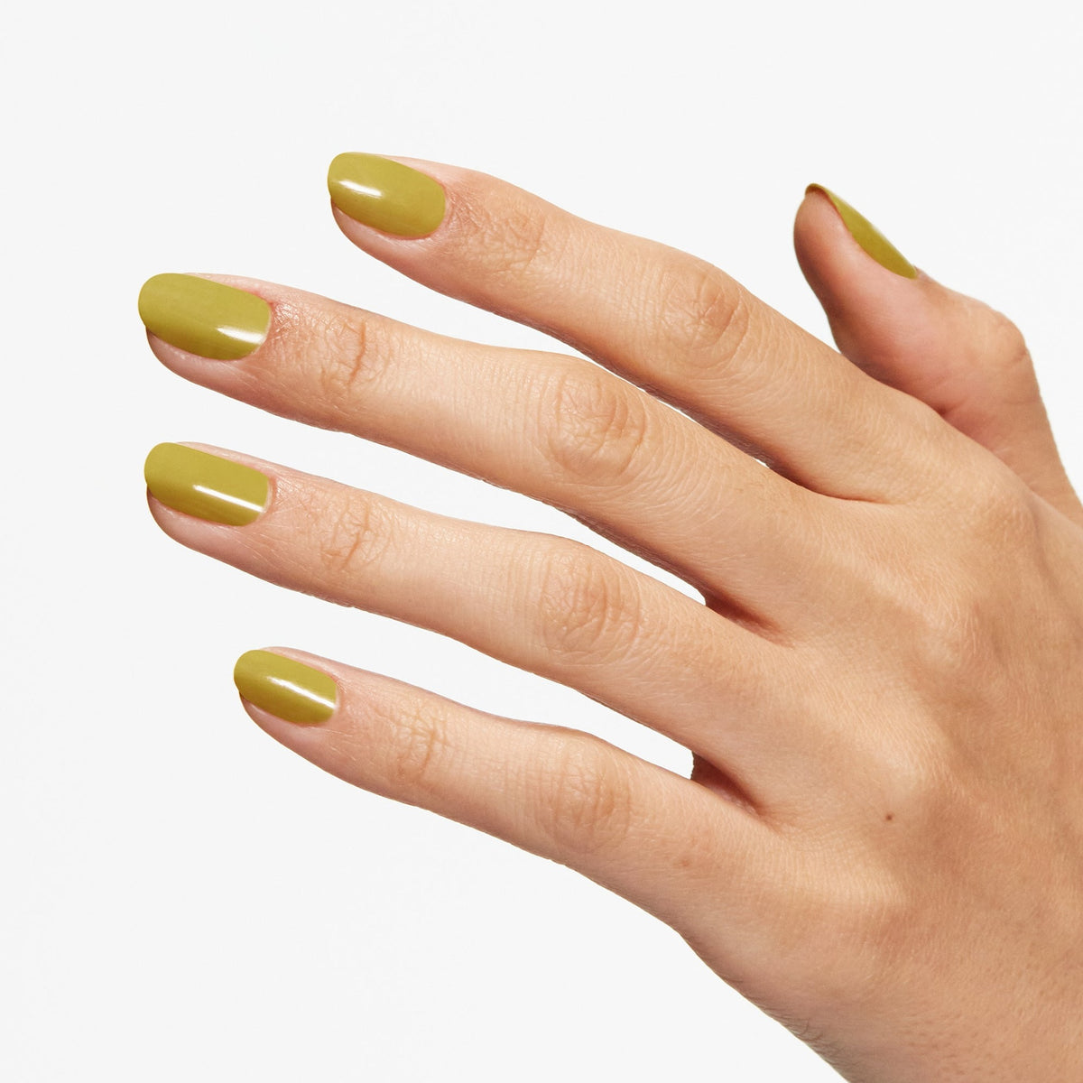 A manicure painted in OPI Ochre the Moon