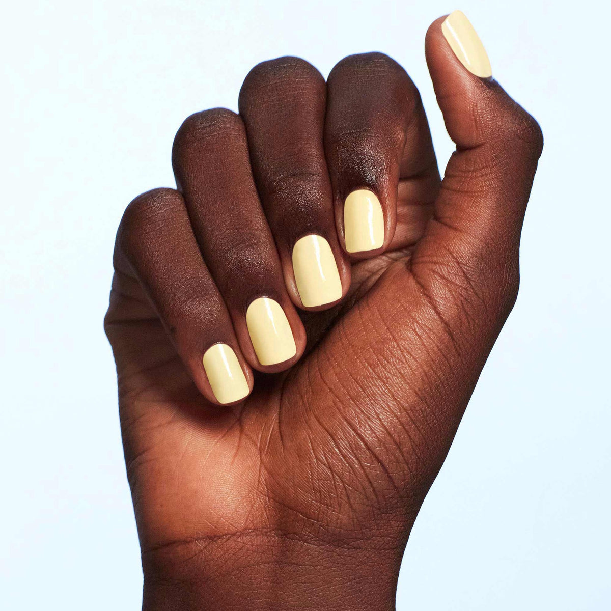 A manicure painted in OPI Blinded by the Ring Light