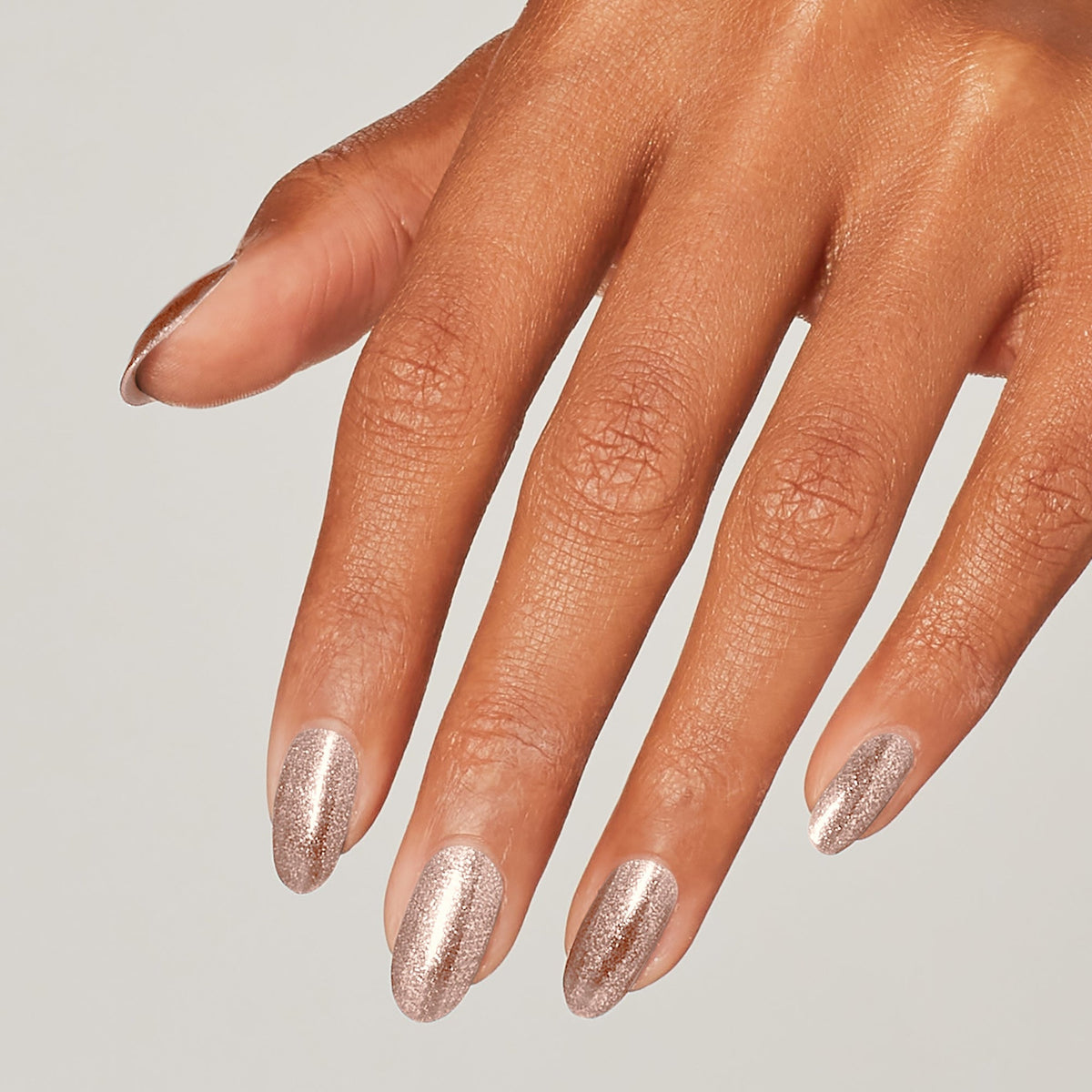A manicure painted in OPI Metallic Composition